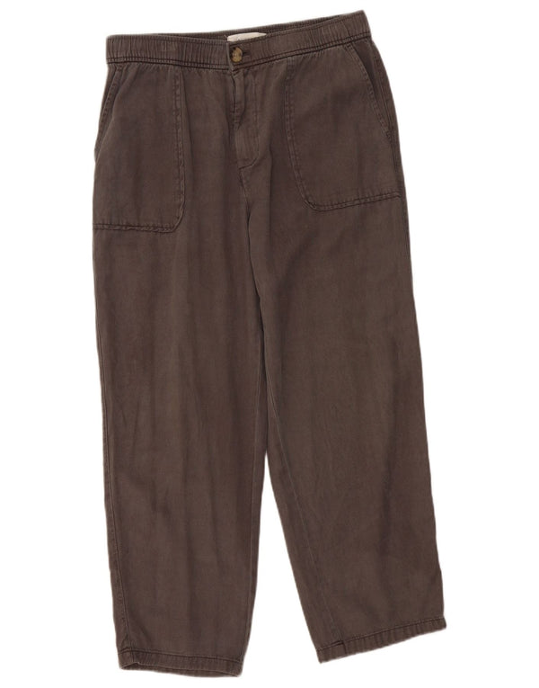 Zara Womens High Waist Loose Fit Cropped Trousers Medium W28 L26 Grey