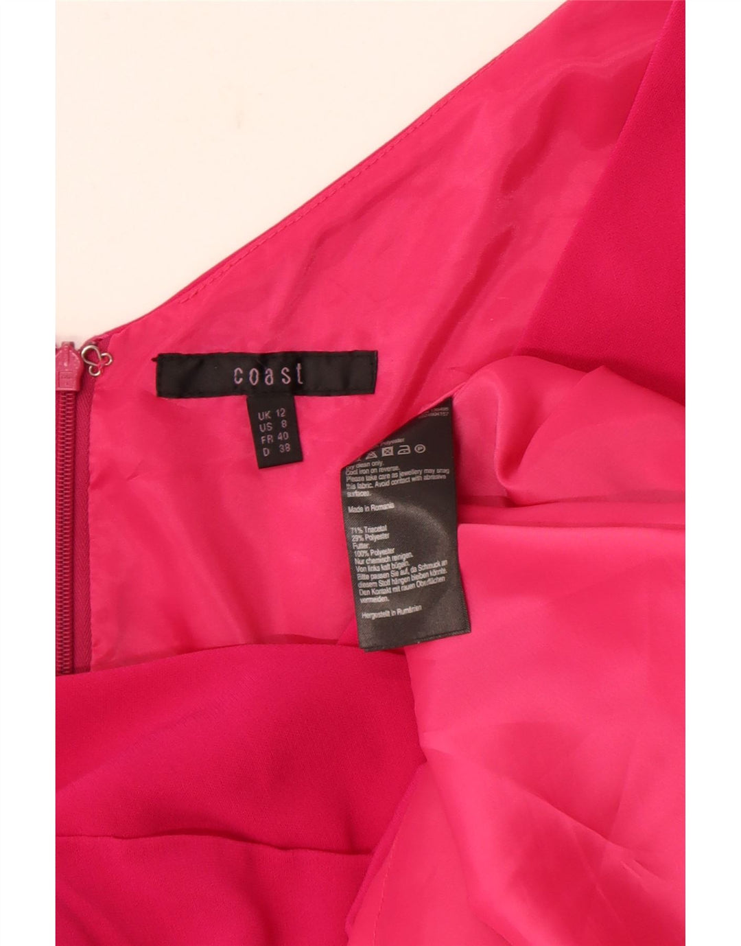Coast Womens Sleeveless Sheath Dress UK 12 Medium Pink Triacetate