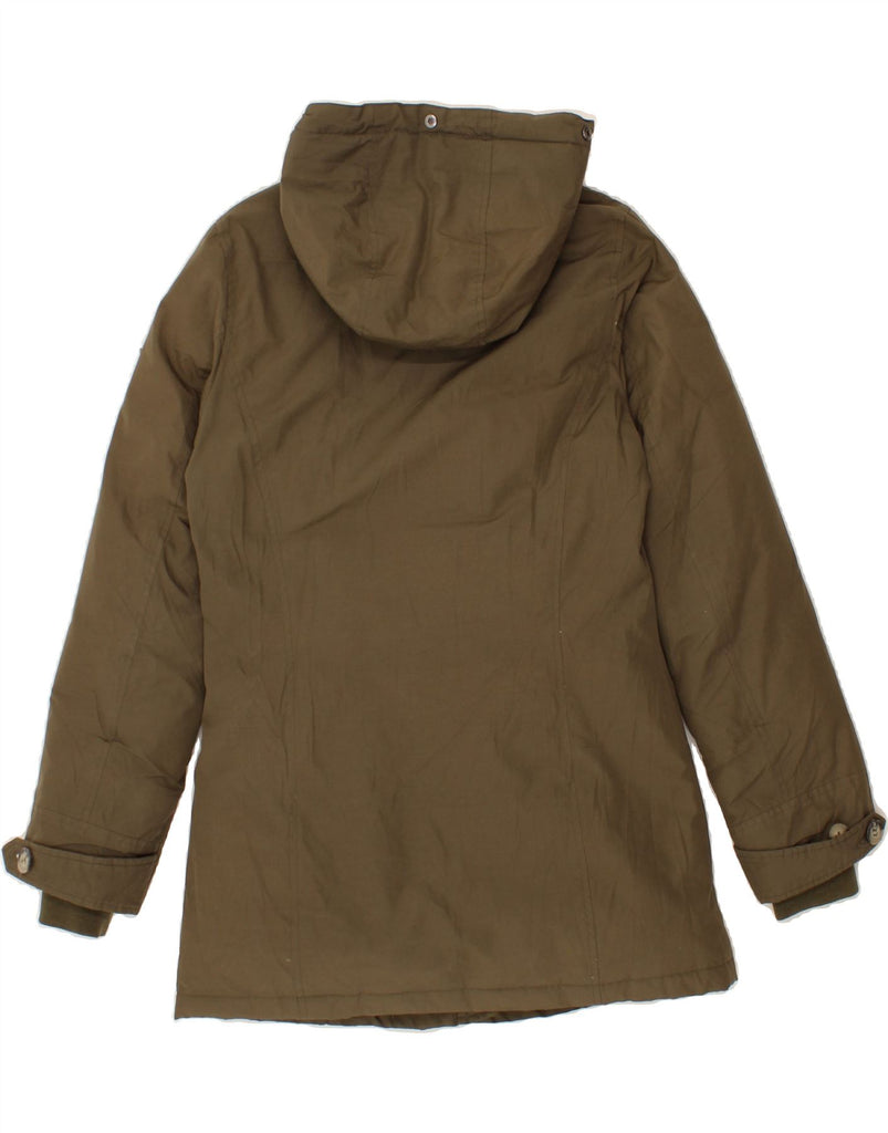 GAS Womens Hooded Windbreaker Jacket IT 40 Small Khaki Cotton Vintage Gas and Second-Hand Gas from Messina Hembry 