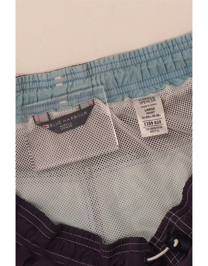 Marks & Spencer Mens Blue Harbour Swimming Shorts Large Purple Colourblock