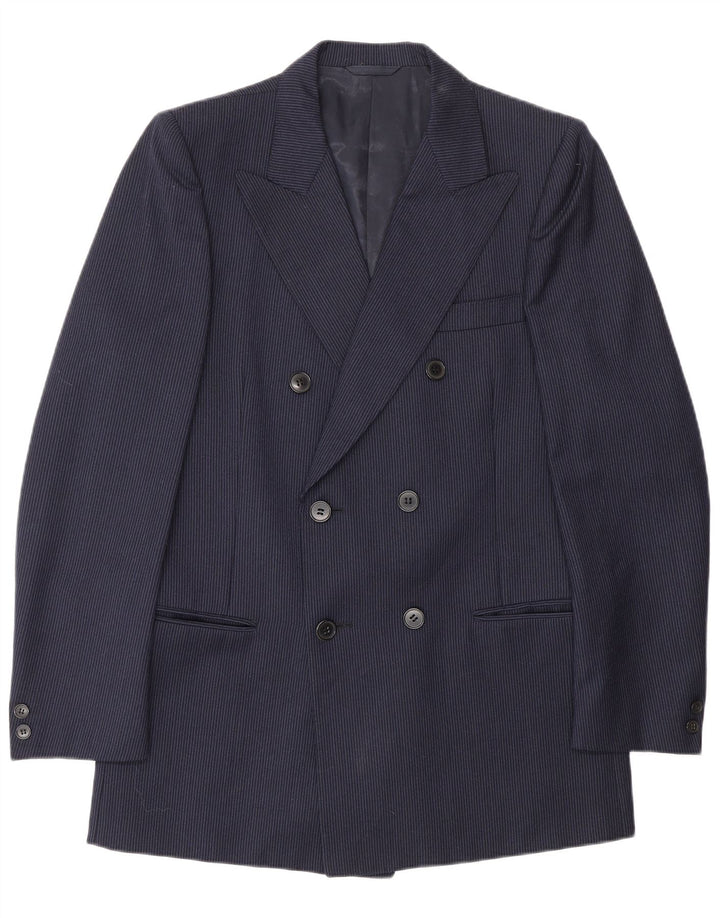 Vintage Mens Club Blazer Jacket IT 50 Large Navy Blue Striped