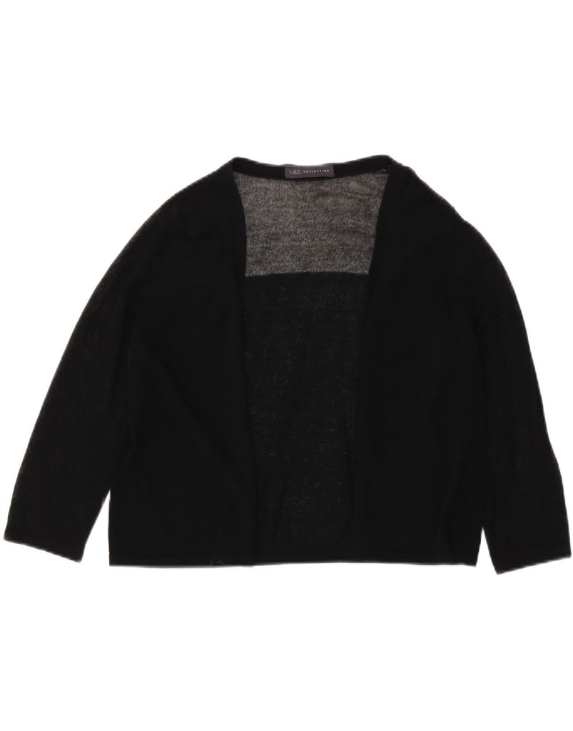 MARKS & SPENCER Womens See Through Cardigan Top UK 12 Medium Black Vintage Marks & Spencer and Second-Hand Marks & Spencer from Messina Hembry 