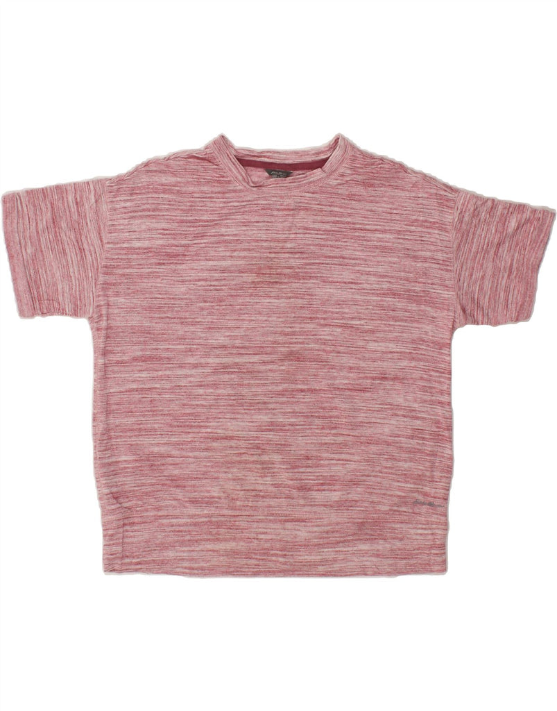 EDDIE BAUER Womens T-Shirt Top UK 14 Medium Pink Flecked Modal Vintage Eddie Bauer and Second-Hand Eddie Bauer from Messina Hembry 