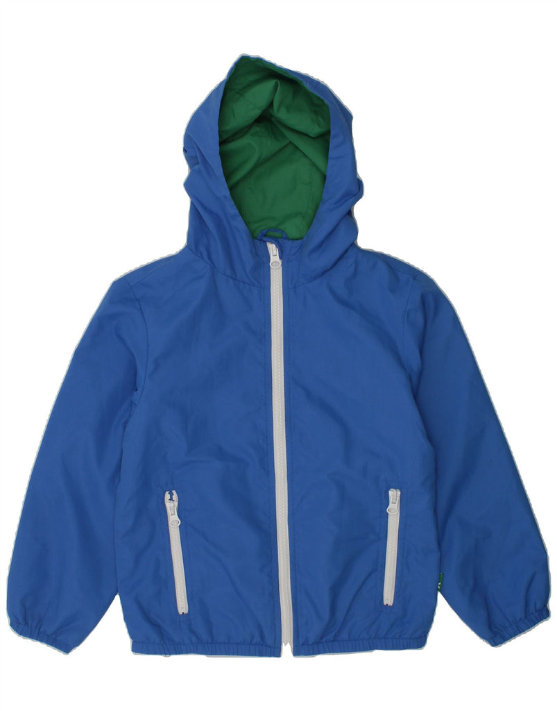 BENETTON Boys Hooded Rain Jacket 4-5 Years XS Blue Polyester | Vintage Benetton | Thrift | Second-Hand Benetton | Used Clothing | Messina Hembry 