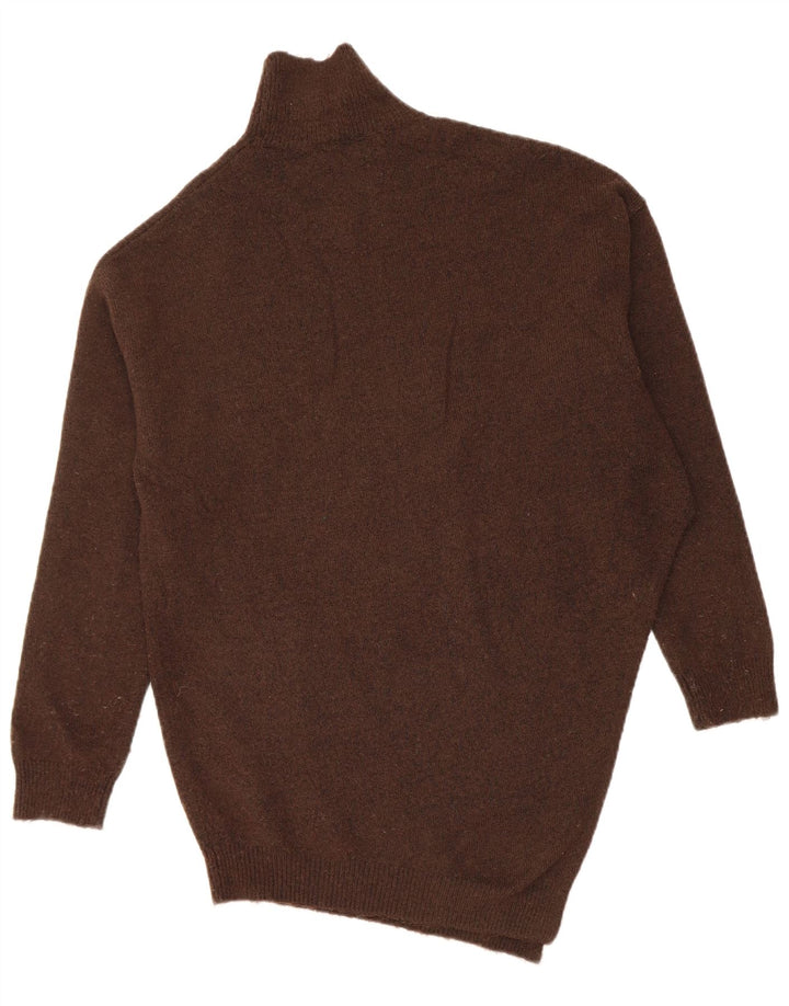 Zara Womens Batwing Roll Neck Jumper Sweater UK 10 Small Brown