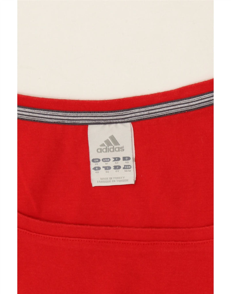 ADIDAS Womens Vest Top UK 14 Medium Red Cotton Vintage Adidas and Second-Hand Adidas from Messina Hembry 