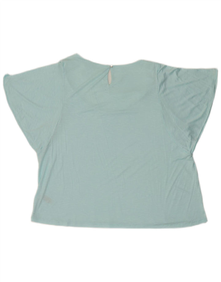 Marks & Spencer Womens Blouse Top UK 20 2XL Blue Flecked Viscose