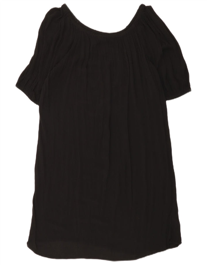 Marks & Spencer Womens Shift Dress UK 14 Large Black Viscose