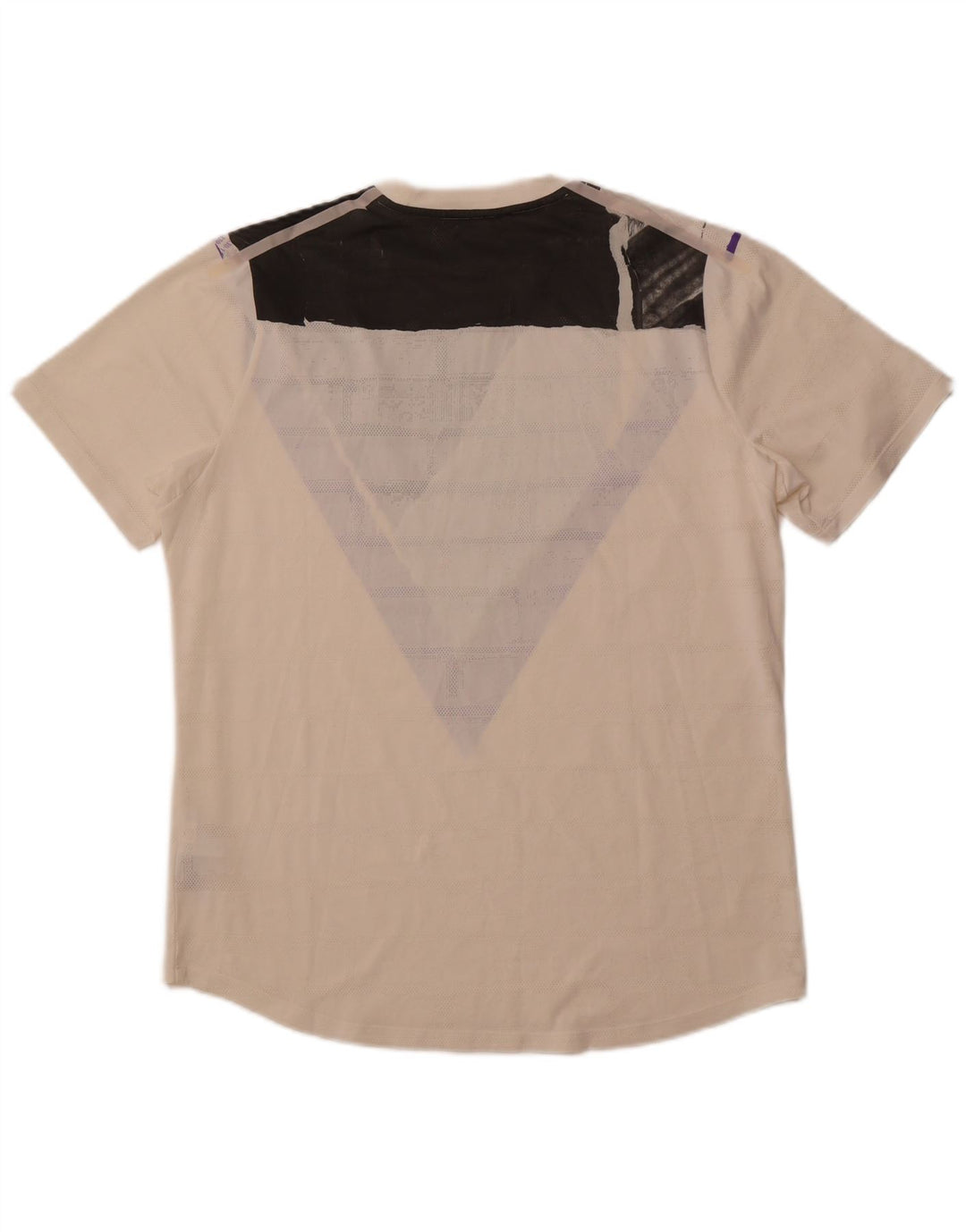 NIKE Mens Dri Fit Graphic T-Shirt Top Large White Colourblock Polyester