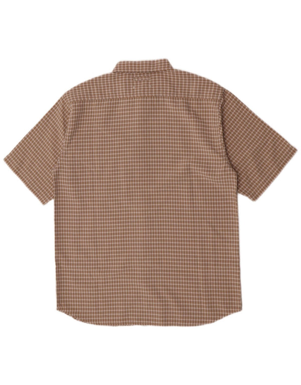 The North Face Mens Short Sleeve Shirt Small Beige Check Modal