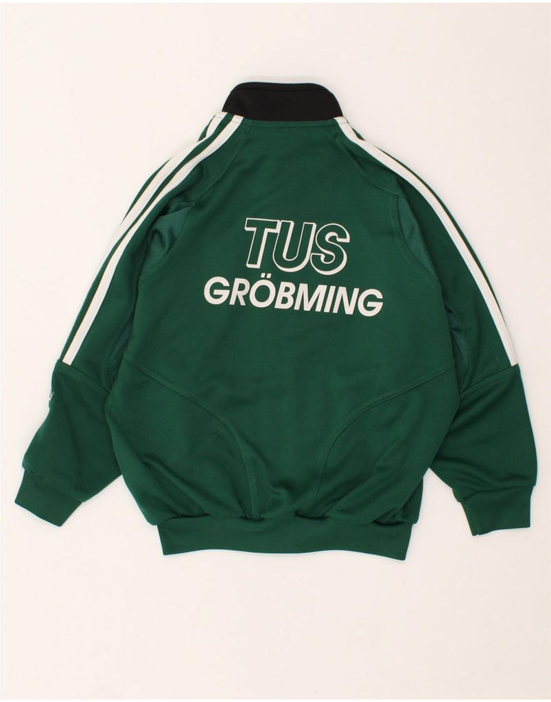 ADIDAS Boys Graphic Tracksuit Top Jacket 9-10 Years Medium Green Polyester | Vintage Adidas | Thrift | Second-Hand Adidas | Used Clothing | Messina Hembry 