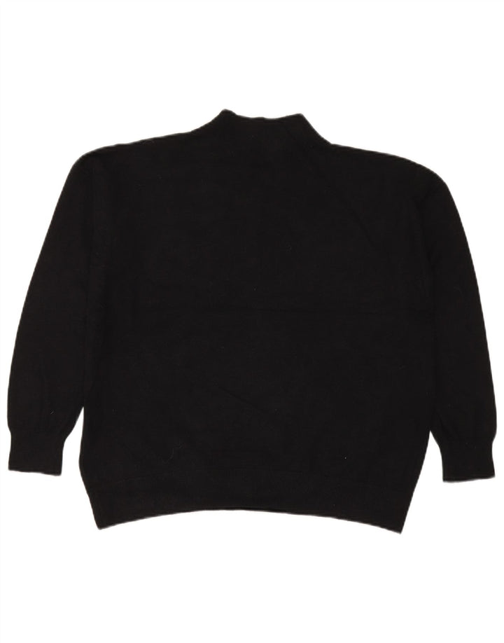 Marks & Spencer Womens V-Neck Jumper Sweater UK 14 Large Black Viscose