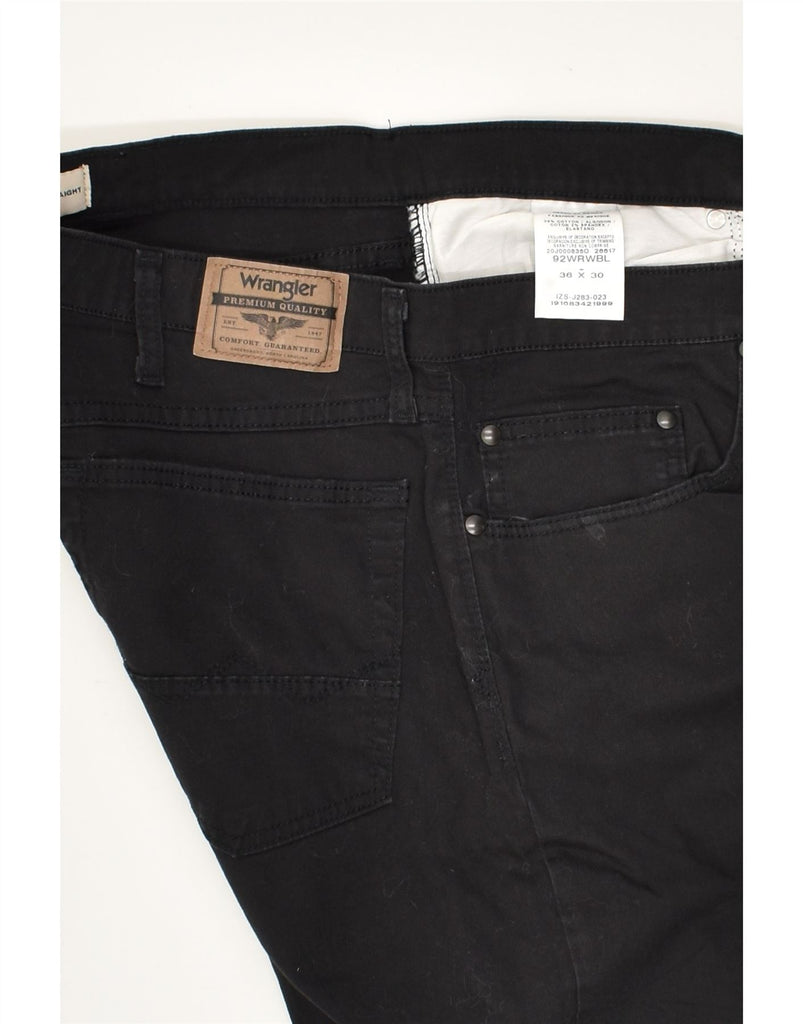 WRANGLER Mens Straight Casual Trousers W36 L30 Black Cotton | Vintage Wrangler | Thrift | Second-Hand Wrangler | Used Clothing | Messina Hembry 