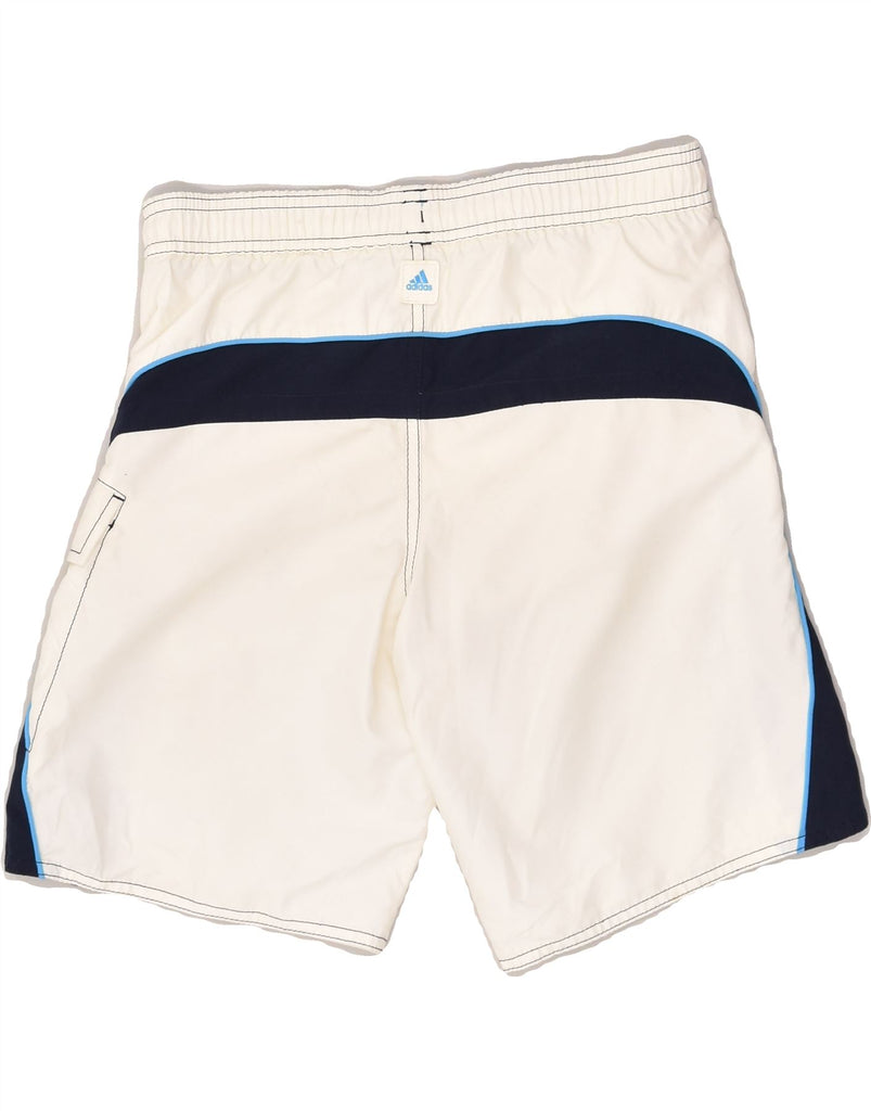 ADIDAS Boys Sport Shorts 9-10 Years Off White Polyester | Vintage Adidas | Thrift | Second-Hand Adidas | Used Clothing | Messina Hembry 