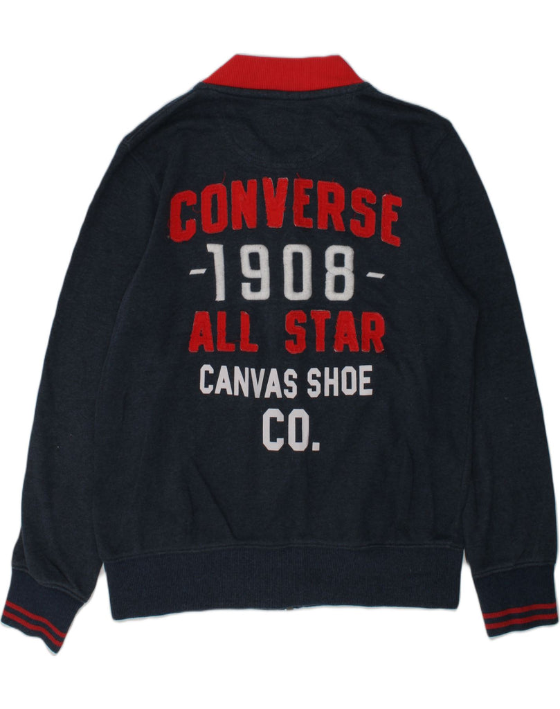 CONVERSE Boys Tracksuit Top Jacket 10-11 Years Medium Navy Blue Cotton | Vintage Converse | Thrift | Second-Hand Converse | Used Clothing | Messina Hembry 