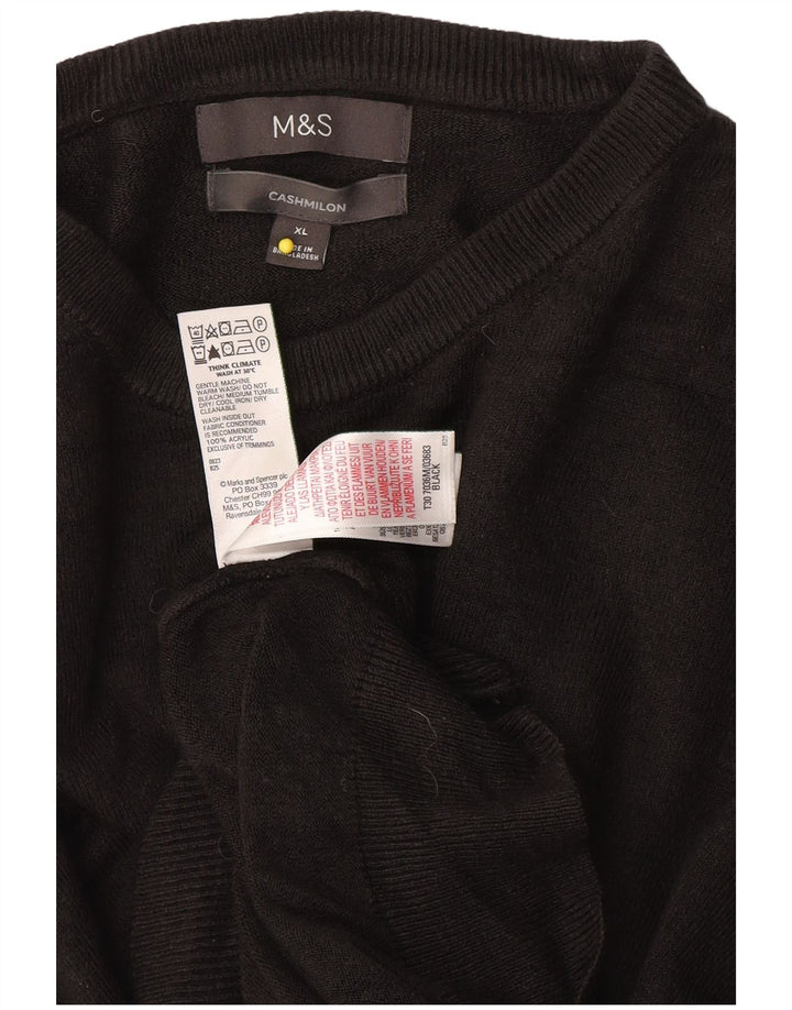 Marks & Spencer Womens Crew Neck Jumper Sweater XL Black Acrylic