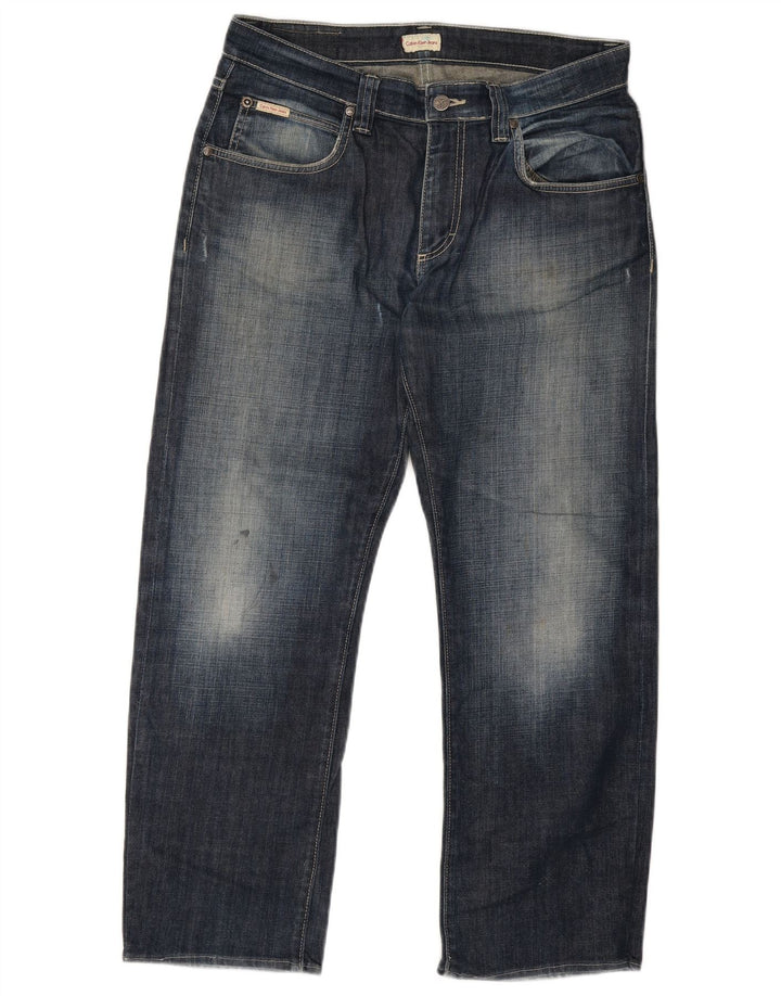 Calvin Klein Mens Straight Jeans W34 L28 Blue