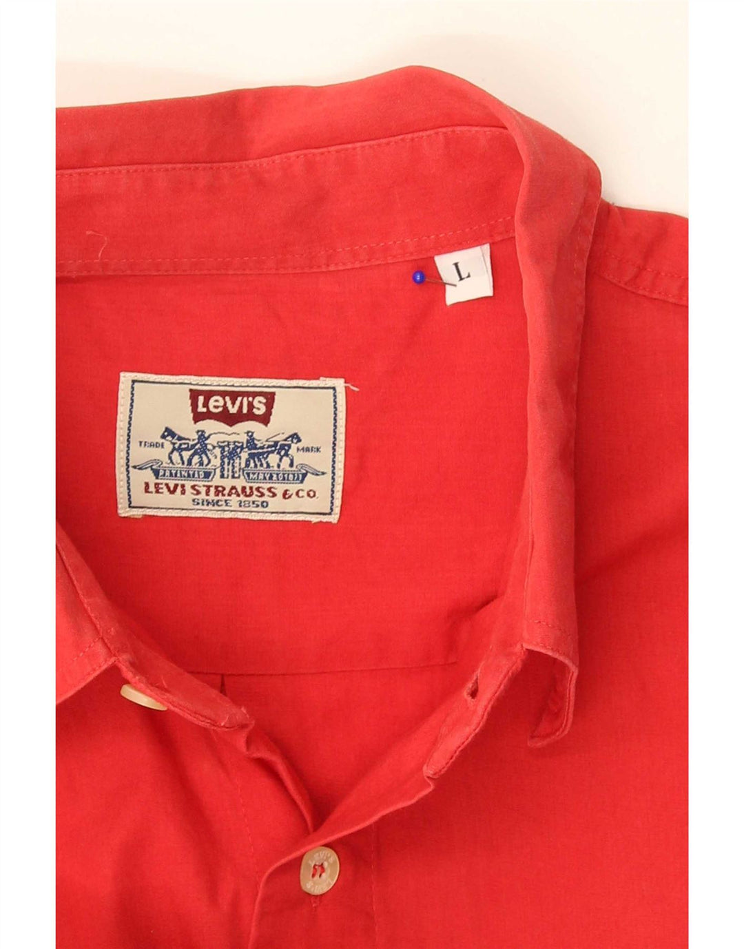Levi's Mens Short Sleeve Shirt Large Red
