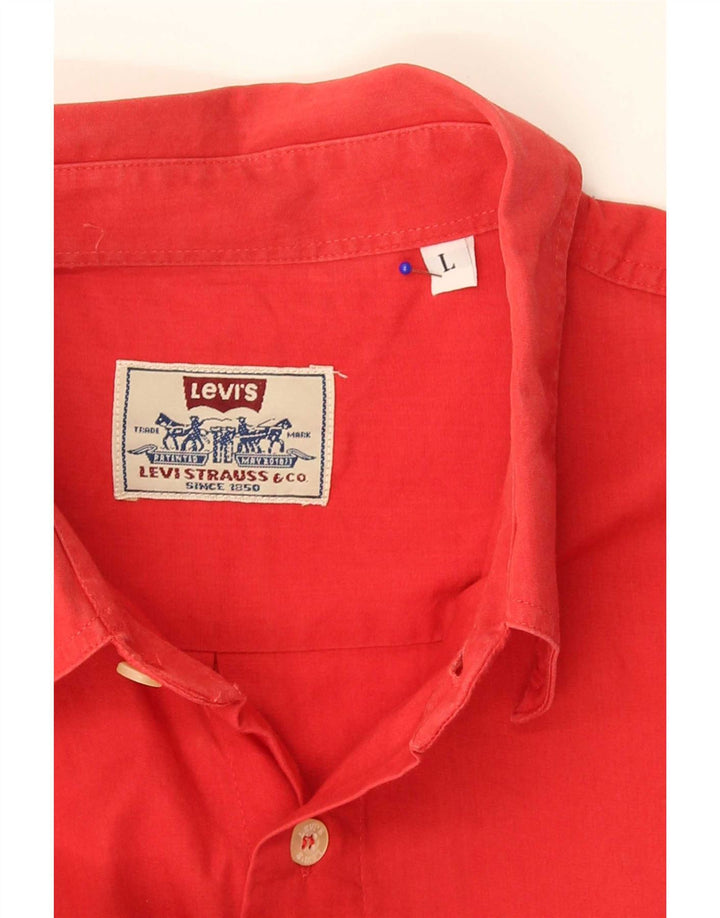 Levi's Mens Short Sleeve Shirt Large Red