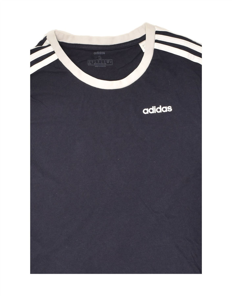 ADIDAS Mens T-Shirt Top Small Navy Blue Cotton | Vintage Adidas | Thrift | Second-Hand Adidas | Used Clothing | Messina Hembry 