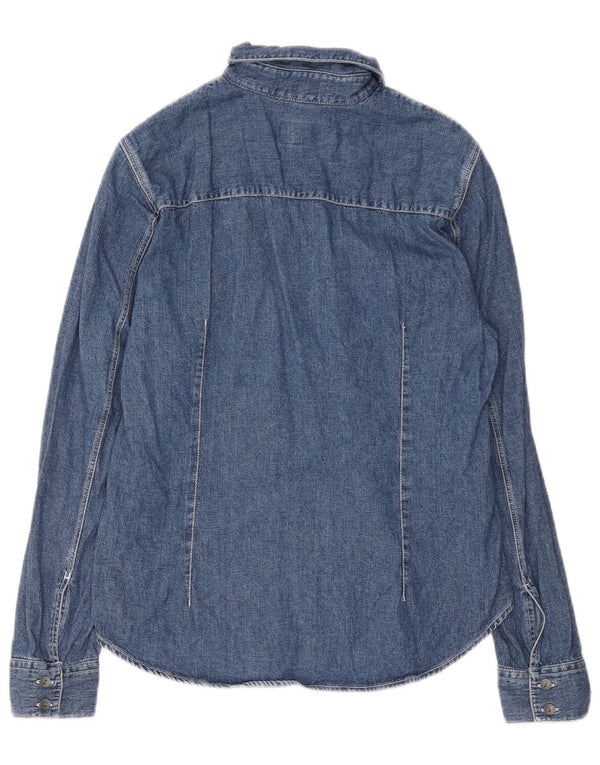 Calvin Klein Womens Denim Shirt UK 14 Large Blue Cotton