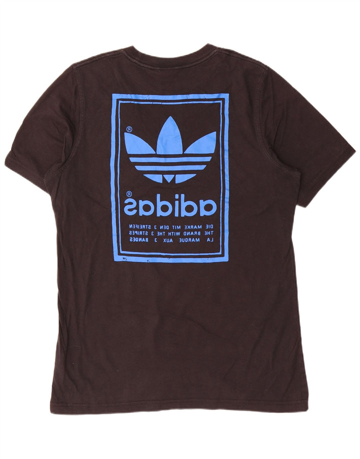 Adidas Mens Three Stripes Graphic T-Shirt Top Medium Black Cotton