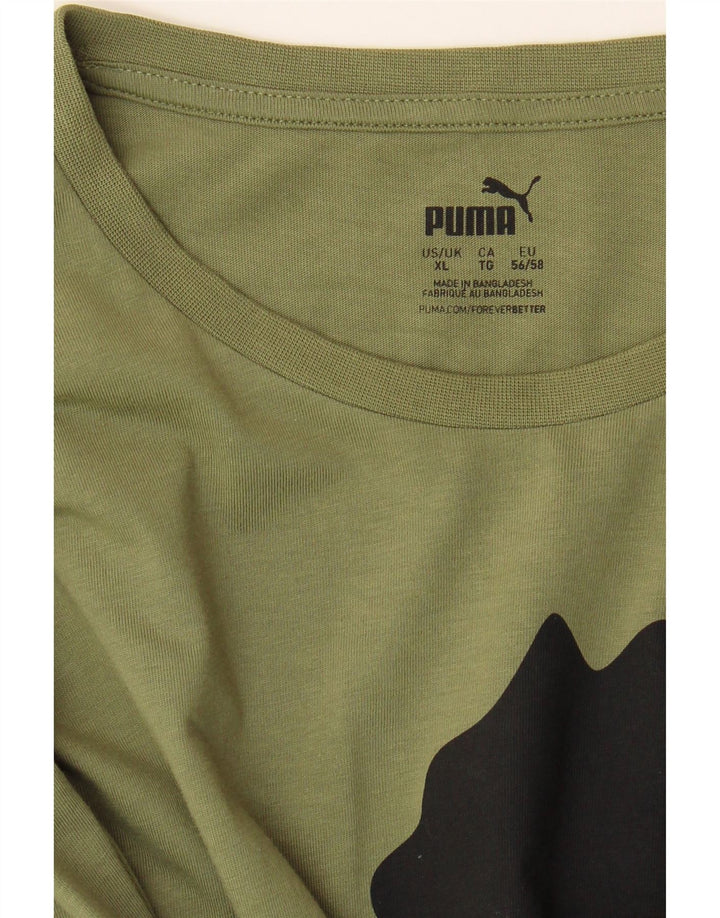 Puma Mens Graphic T-Shirt Top XL Khaki