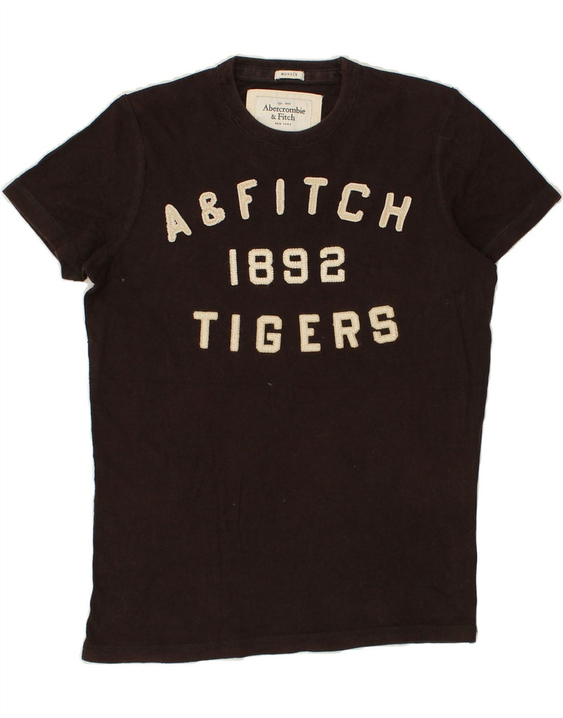 ABERCROMBIE & FITCH Mens Muscle Graphic T-Shirt Top Small Brown Cotton | Vintage Abercrombie & Fitch | Thrift | Second-Hand Abercrombie & Fitch | Used Clothing | Messina Hembry 