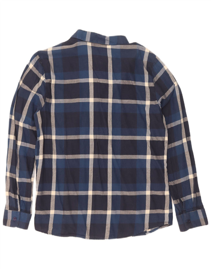 Volcom Mens Flannel Shirt Medium Navy Blue Check Cotton