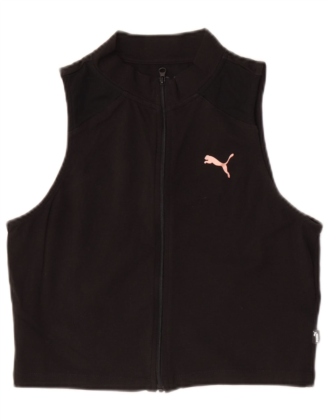 Puma Womens Sleeveless Crop Top UK 14 Large Black Cotton