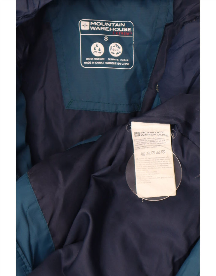 Mountain Warehouse Mens Hooded Padded Jacket UK 36 Small Blue Colourblock