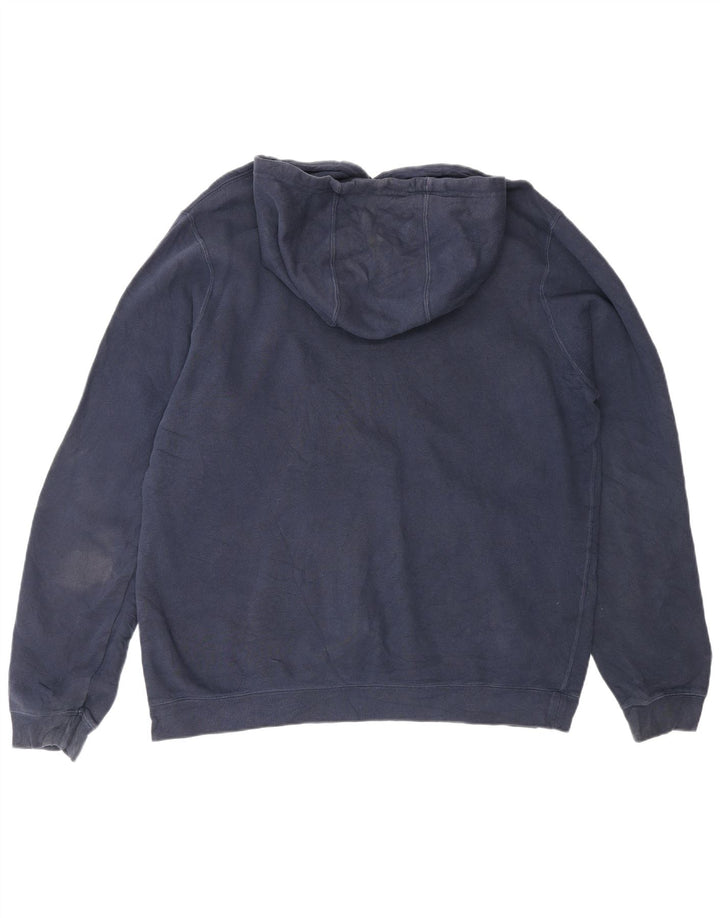 NIKE Mens Hoodie Jumper Large Navy Blue Cotton