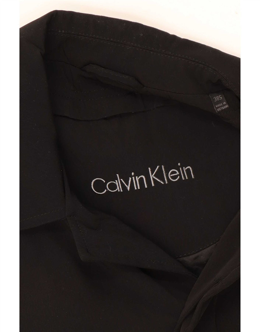 Calvin Klein Mens Overcoat UK 38 Medium Black Polyester