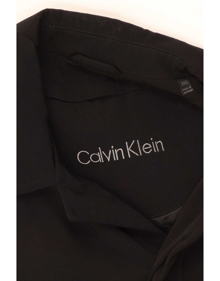 Calvin Klein Mens Overcoat UK 38 Medium Black Polyester