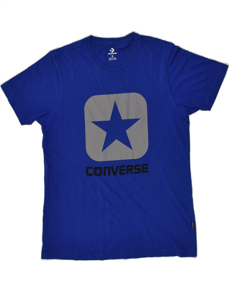 CONVERSE Mens Graphic T-Shirt Top Small Blue Cotton | Vintage Converse | Thrift | Second-Hand Converse | Used Clothing | Messina Hembry 