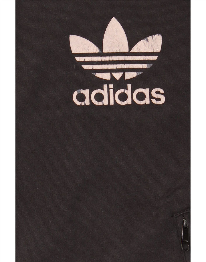 Adidas Mens Zip Hoodie Sweater Medium Black Polyester