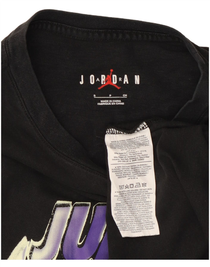 JORDAN Mens Graphic T-Shirt Top Small Black Cotton