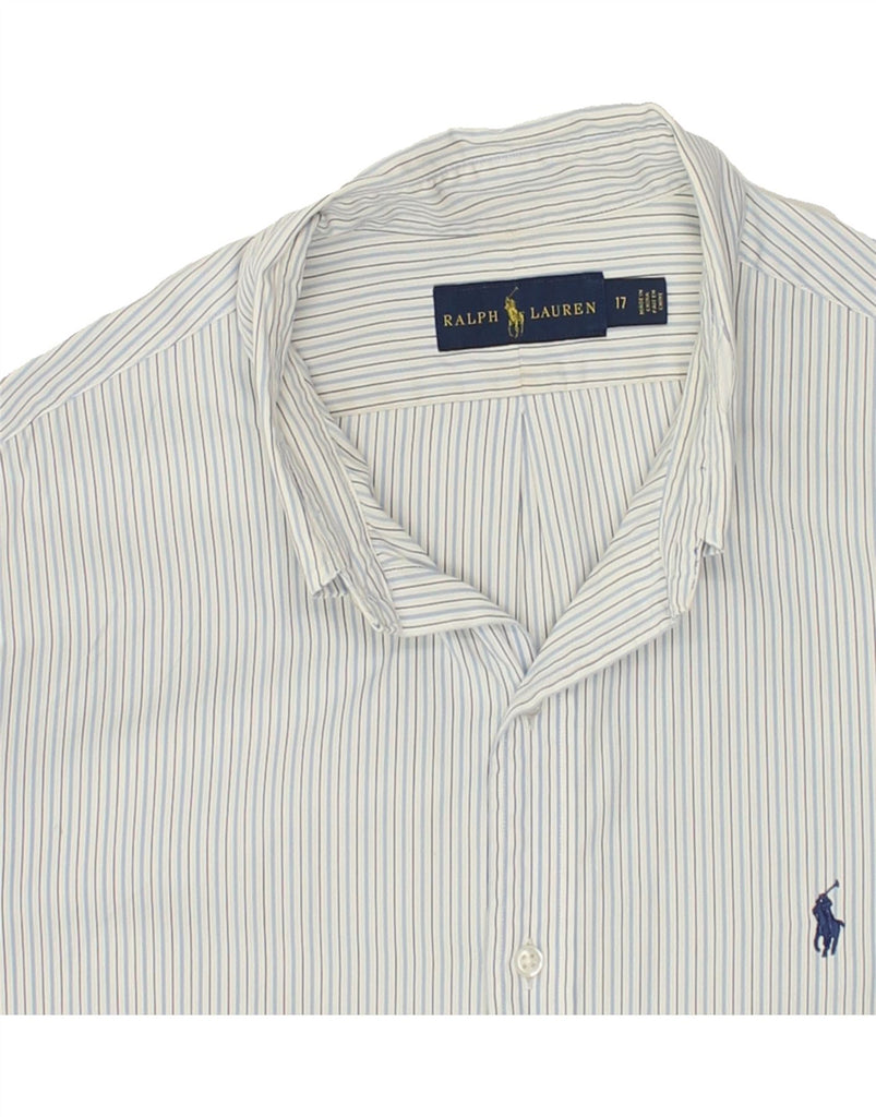 RALPH LAUREN Mens Shirt Size 17 XL Blue Pinstripe Cotton | Vintage Ralph Lauren | Thrift | Second-Hand Ralph Lauren | Used Clothing | Messina Hembry 