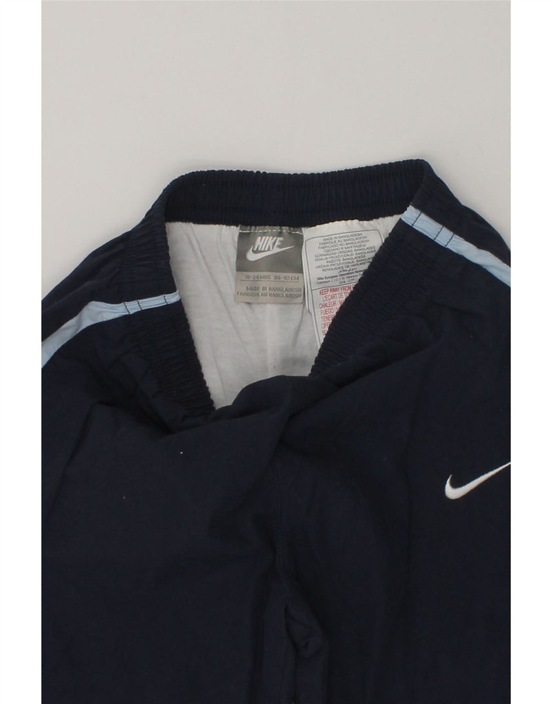 NIKE Baby Boys Tracksuit Trousers 18-24 Months Navy Blue Colourblock | Vintage Nike | Thrift | Second-Hand Nike | Used Clothing | Messina Hembry 