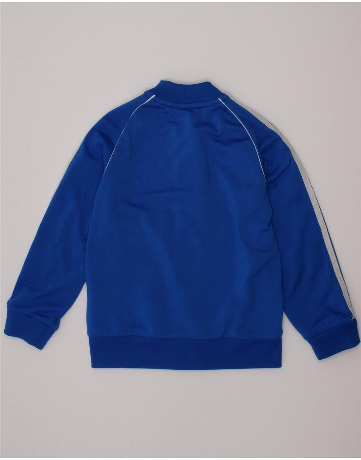 ADIDAS Boys Tracksuit Top Jacket 5-6 Years Blue Polyester