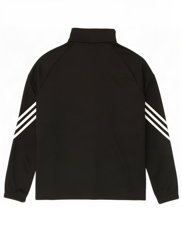 Adidas Boys Climalite Zip Neck Pullover Tracksuit Top 13-14 Years XL Black