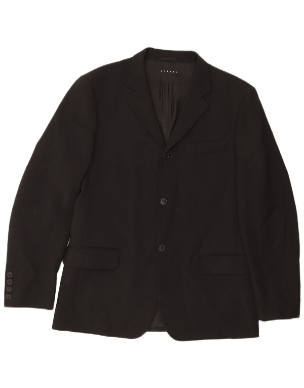 Sisley Mens 3 Button Blazer Jacket IT 50 Large Black Polyester