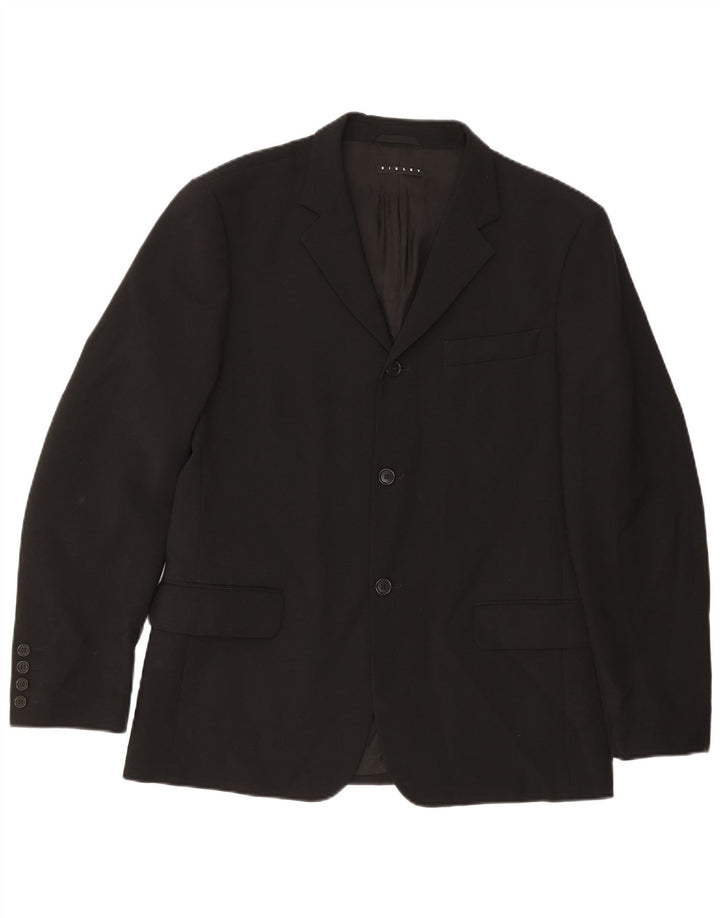 Sisley Mens 3 Button Blazer Jacket IT 50 Large Black Polyester