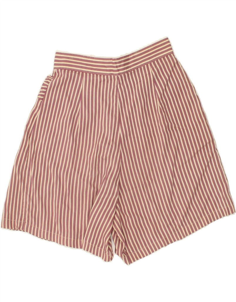 VINTAGE Womens Casual Shorts Small W26 Pink Striped Viscose | Vintage Vintage | Thrift | Second-Hand Vintage | Used Clothing | Messina Hembry 