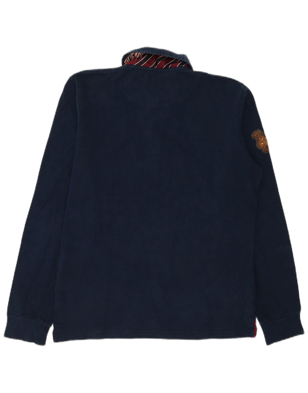 La Martina Mens Buenos Aires Long Sleeve Polo Shirt Large Navy Blue Cotton