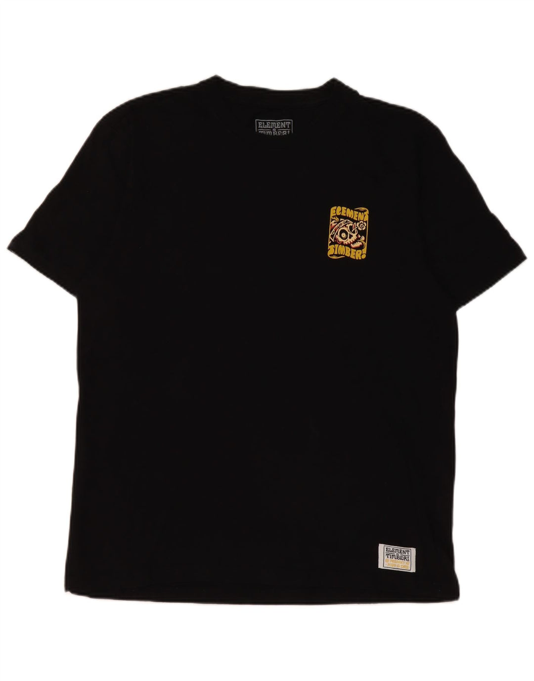 Element Mens Regular Fit Graphic T-Shirt Top Medium Black Cotton