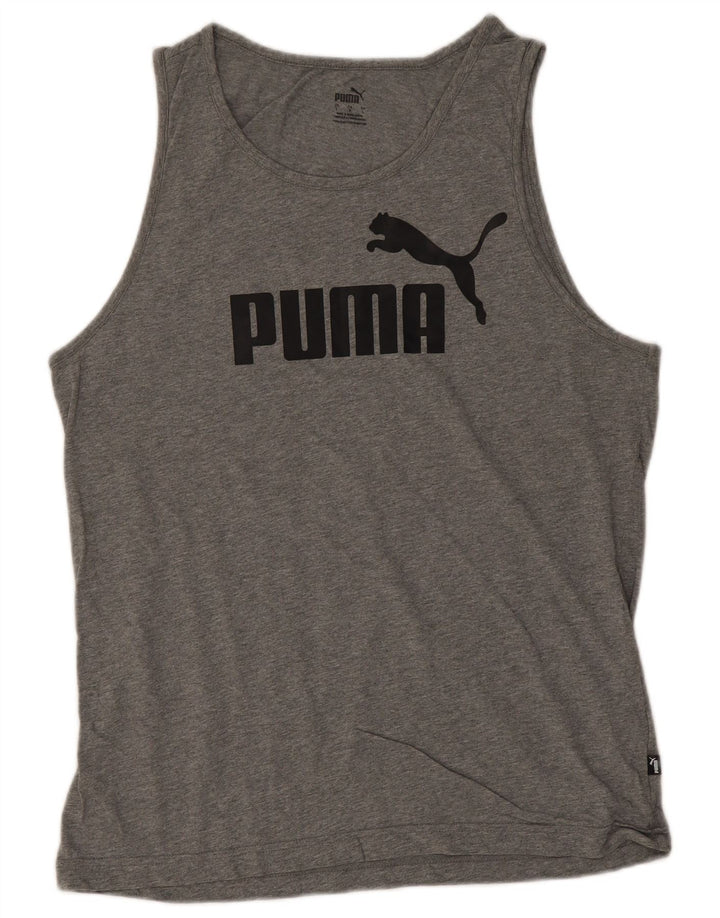 Puma Mens Graphic Vest Top Large Grey Cotton