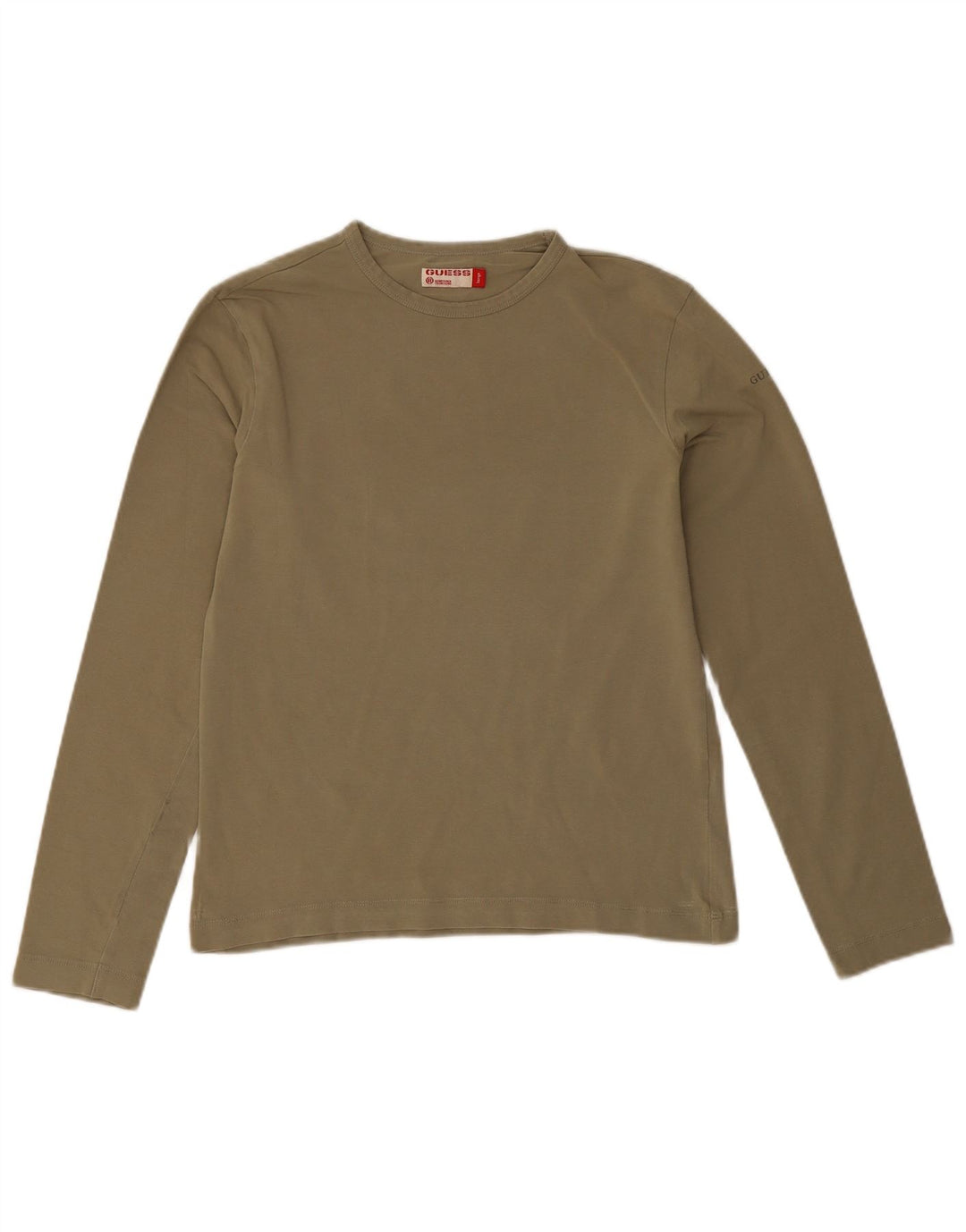 Guess Womens Top Long Sleeve UK 14 Large Khaki