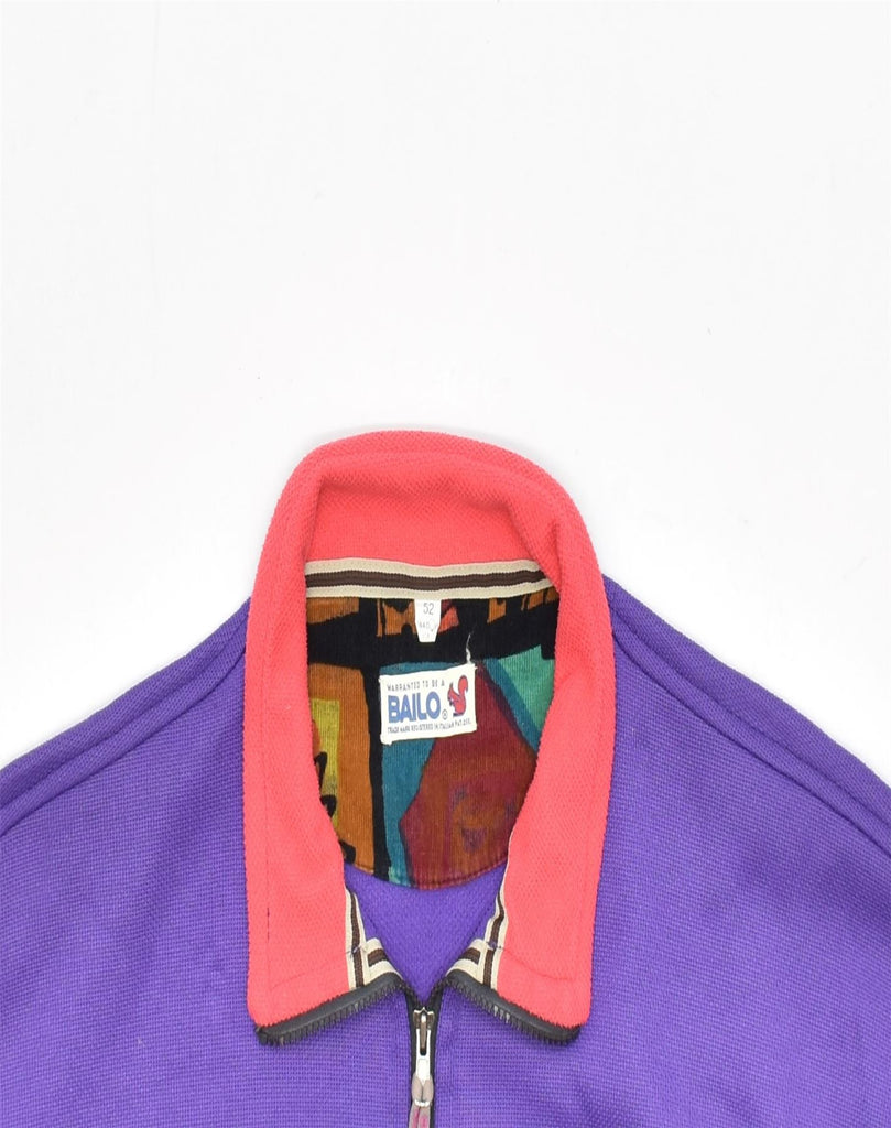 BAILO Mens Bomber Jacket IT 52 XL Purple Polyester | Vintage | Thrift | Second-Hand | Used Clothing | Messina Hembry 
