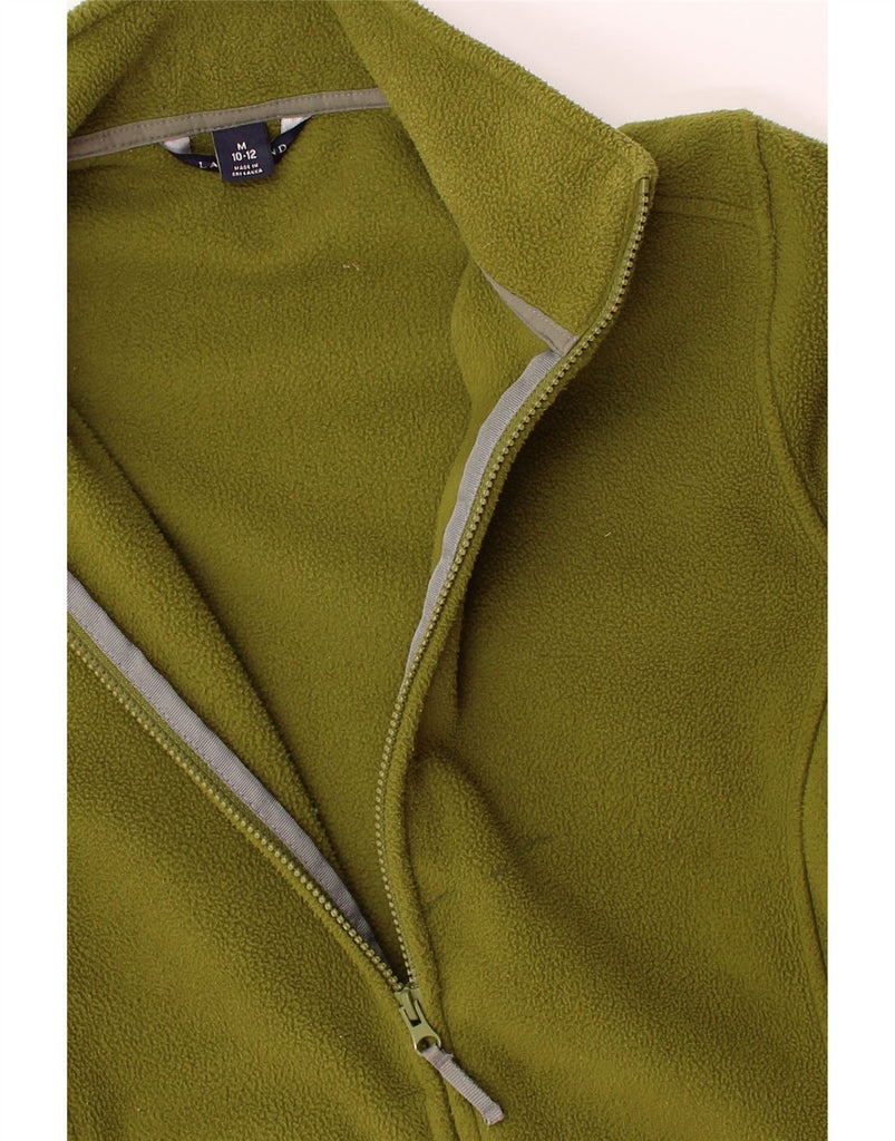 LANDS END Womens Fleece Jacket UK 10/12 Medium Green Polyester Vintage Lands End and Second-Hand Lands End from Messina Hembry 